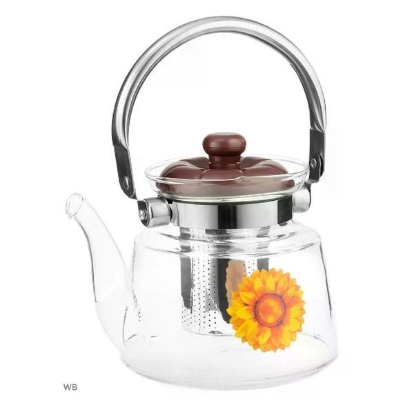 Чайник заварочный Lara Чайник заварочный стеклянный LR06-11/ 800 мл/стальной фильтр