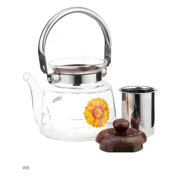 Чайник заварочный Lara Чайник заварочный стеклянный LR06-11/ 800 мл/стальной фильтр