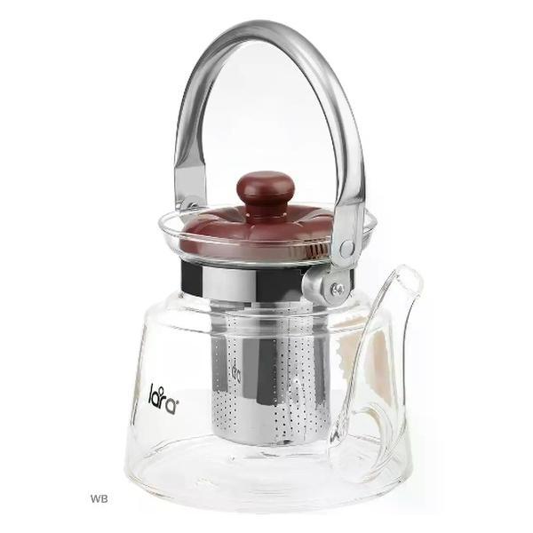 Чайник заварочный Lara Чайник заварочный стеклянный LR06-11/ 800 мл/стальной фильтр