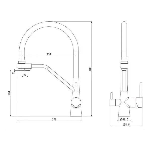 Смеситель FLUMEN DESIGN Смеситель для кухни