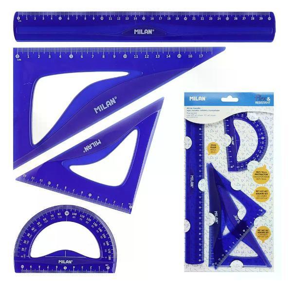 Линейка для черчения нет бренда Набор линеек 4 предмета фото