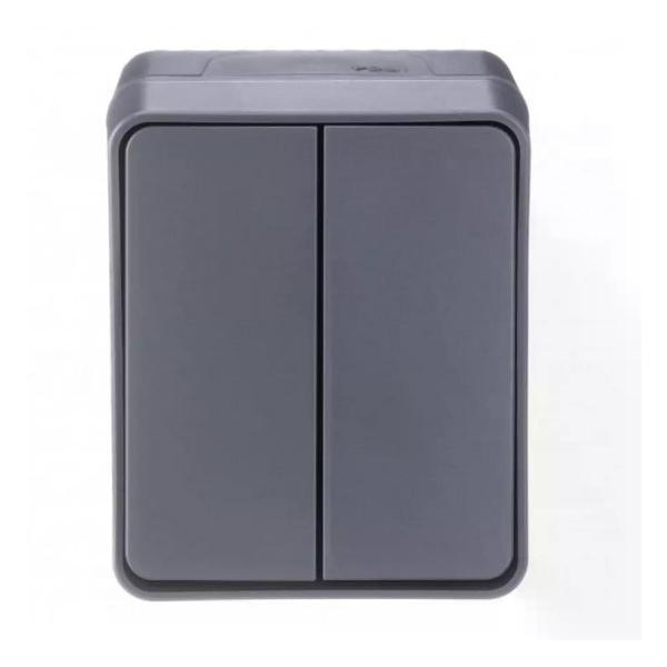 Выключатель механический Schneider Electric Выключатель двухклавишный накладной