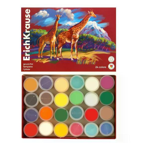 Краска штемпельная ERICH KRAUSE Гуашь 24 цвета