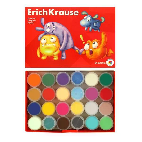 Краска штемпельная ERICH KRAUSE Гуашь 24 цвета