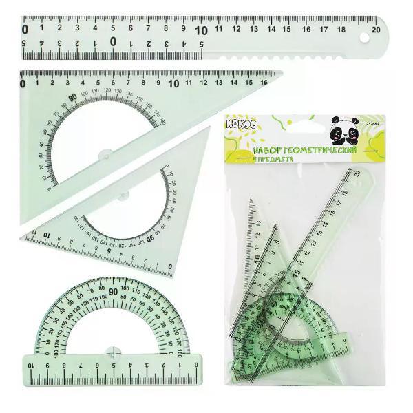 Линейка для черчения нет бренда Набор линеек 4 предмета фото