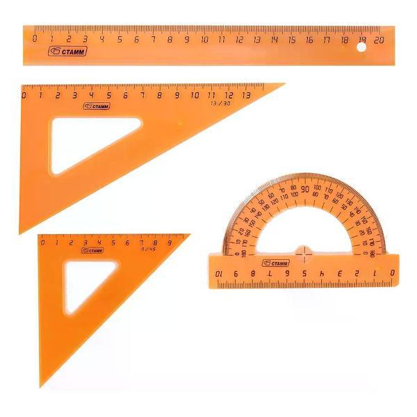 Линейка для черчения нет бренда Набор линеек 4 предмета