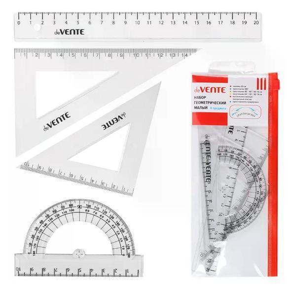 Линейка для черчения нет бренда Набор линеек 4 предмета фото