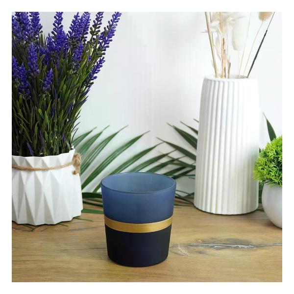 Подсвечник декоративный Evis Подсвечник стеклянный Аурика высота 8,5 см синий