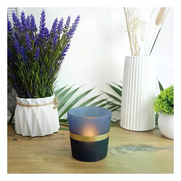 Подсвечник декоративный Evis Подсвечник стеклянный Аурика высота 8,5 см синий