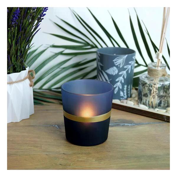 Подсвечник декоративный Evis Подсвечник стеклянный Аурика высота 8,5 см синий