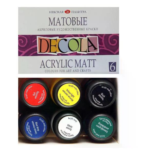 Краска штемпельная Невская палитра Акриловые краски для рисования 6 цветов