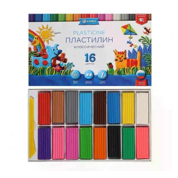Пластилин GLOBUS Пластилин набор 16 цветов