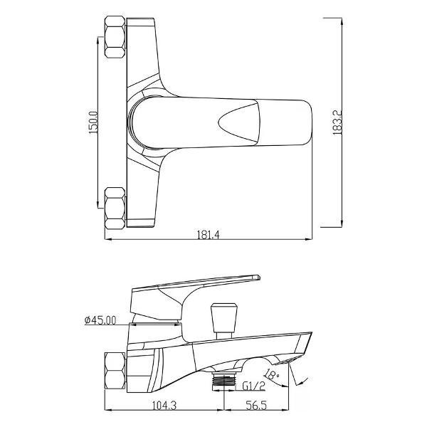 Смеситель swedbe Смеситель для ванны