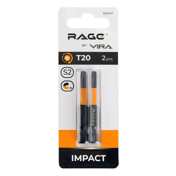 Шуруповерт RAGE Бита ударная 554147 T20x50 мм, 2 шт.