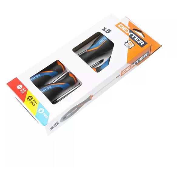 Отвертка Dexter Набор отверток SL/PH/PZ, 5 шт.