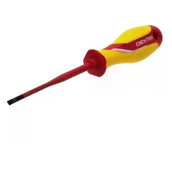 Отвертка Dexter Отвёртка диэлектрическая прямая SL4x100 мм
