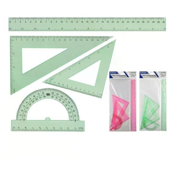 Линейка для черчения Набор линеек 4 предмета фото