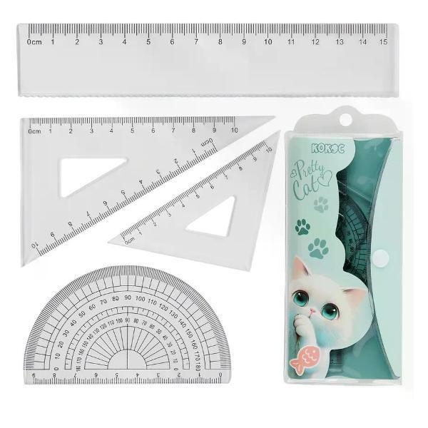 Линейка для черчения Набор линеек 4 предмета