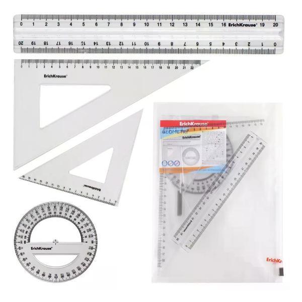 Линейка для черчения нет бренда Набор линеек 4 предмета фото