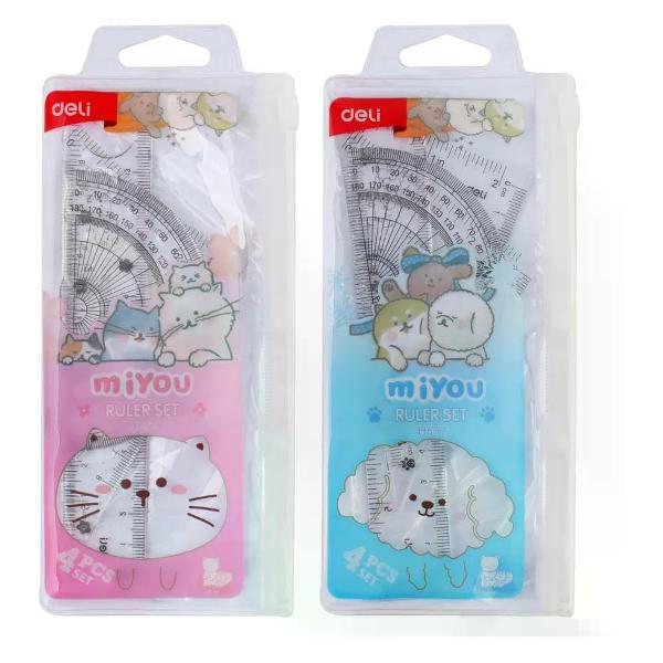 Линейка для черчения нет бренда Набор линеек 4 предмета