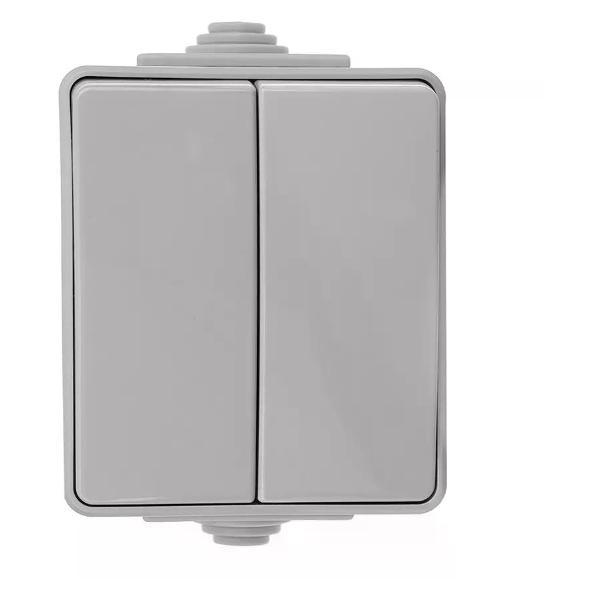 Выключатель механический ЭРА Выключатель двухклавишный накладной