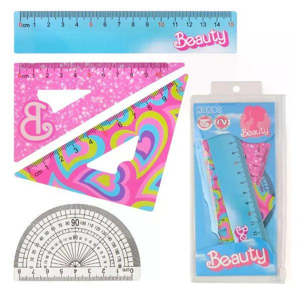 Линейка для черчения нет бренда Набор линеек 4 предмета