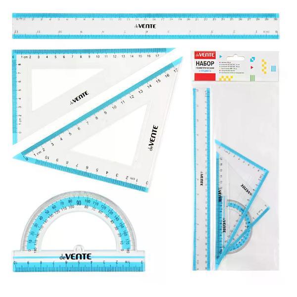 Линейка для черчения нет бренда Набор линеек 4 предмета фото