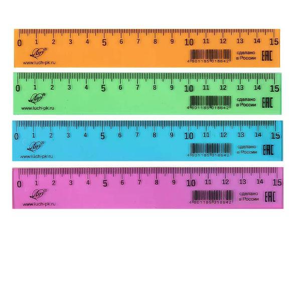 Линейка для черчения Луч Линейка 15 см фото