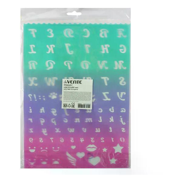 Линейка для черчения Луч Трафарет для черчения Буквы и цифры