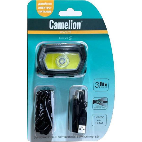 Фонарь налобный Camelion Фонарь налобный аккумуляторный с двойным электропитанием Camelion LED53413