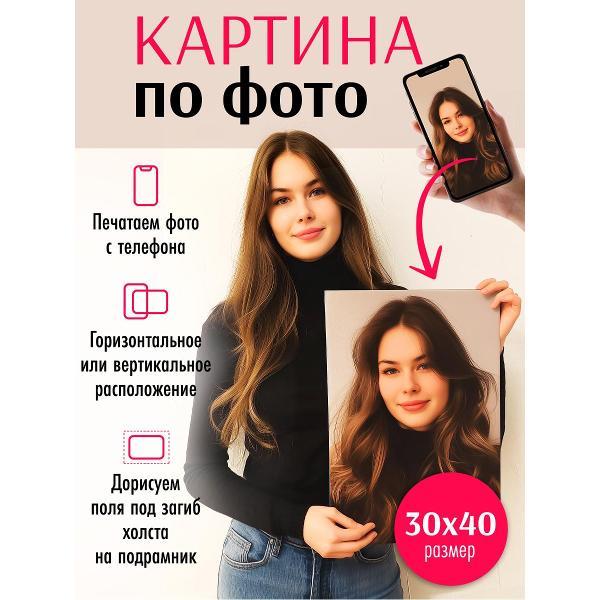 Картина по фото / портрет на холсте / фото на холсте LOFTime 30смх40см К-3040