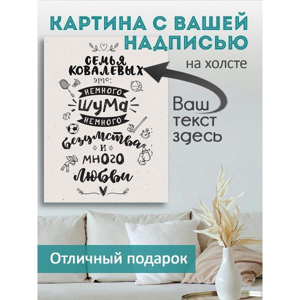 Картина на холсте LOFTime 30х40 С НАДПИСЬЮ НАША СЕМЬЯ К-276-3040