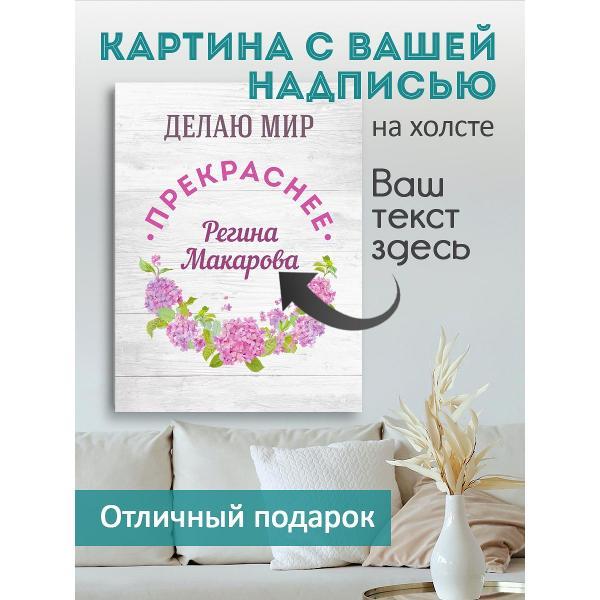 Картина на холсте LOFTime 30х40 С НАДПИСЬЮ ДЕЛАЮ МИР К-279-3040