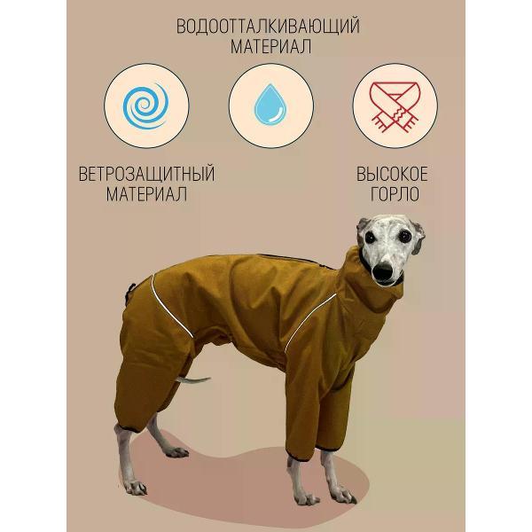Комбинезон для животных МОНМОРАНСИ rомбинезон для Уиппета. горчичный, М1