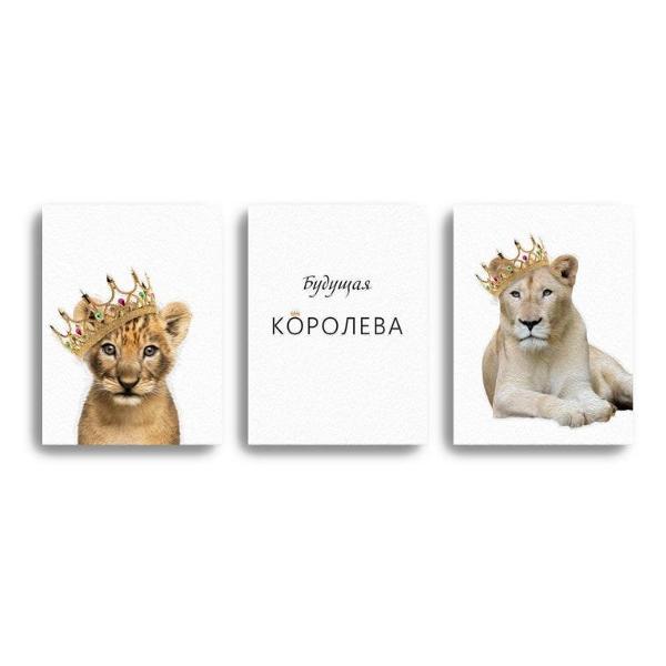 Картины на холсте LOFTime 3 шт БУДУЩАЯ КОРОЛЕВА 30Х40 К-120-3040