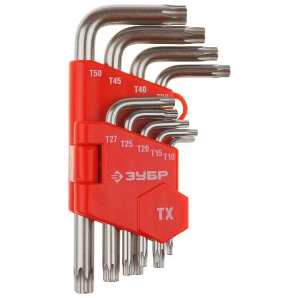 Набор ручного инструмента Зубр 27462-1_z02 ключи Г-обр. Torx (T10-50, 9шт)