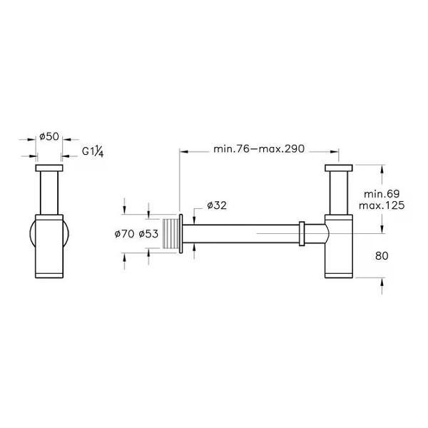 Сифон, отвод, гофра Vitra Сифон для раковины VitrA