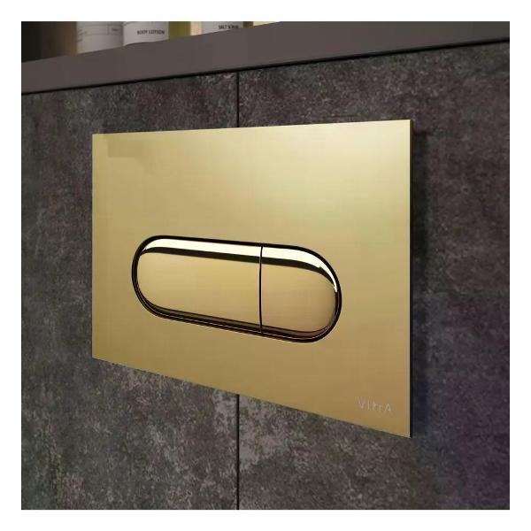 Система инсталляций и смыва VitrA Кнопка смыва VitrA Root Round глянцевое золото