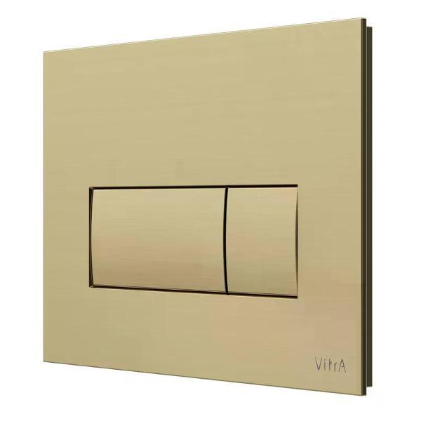 Система инсталляций и смыва VitrA Кнопка смыва VitrA Root Square брашированное золото