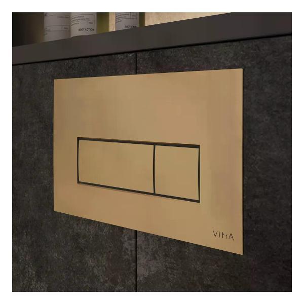 Система инсталляций и смыва VitrA Кнопка смыва VitrA Root Square брашированное золото