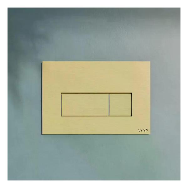 Система инсталляций и смыва VitrA Кнопка смыва VitrA Root Square брашированное золото
