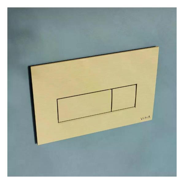 Система инсталляций и смыва VitrA Кнопка смыва VitrA Root Square брашированное золото