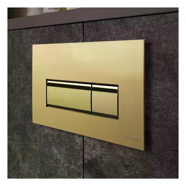 Система инсталляций и смыва VitrA Кнопка смыва VitrA Root Square глянцевое золото