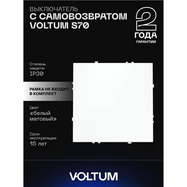Выключатель механический Voltum Выключатель с самовозвратом одноклавишный белый матовый