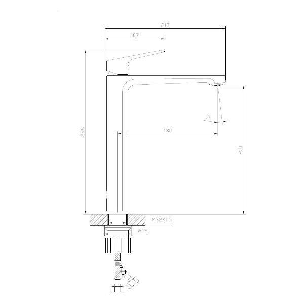 Смеситель DQ Смеситель высокий для накладной раковины