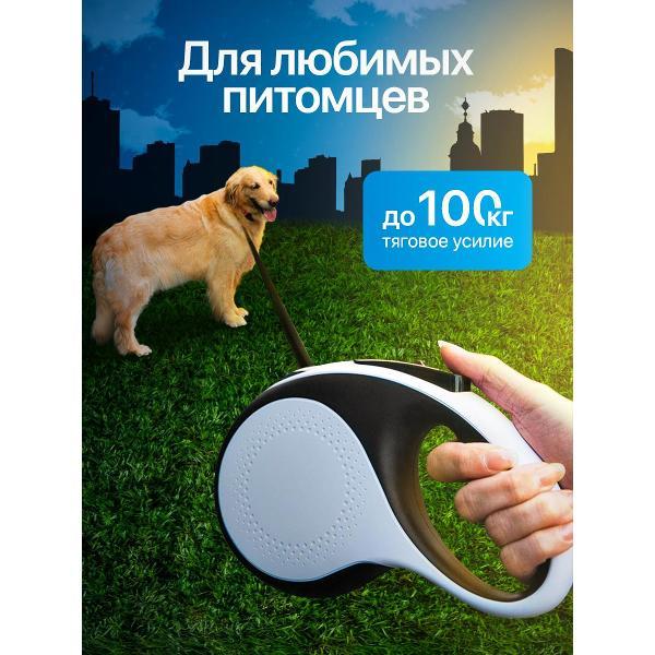 Поводок Best 2 Pets для собак рулетка с фонариком type-C