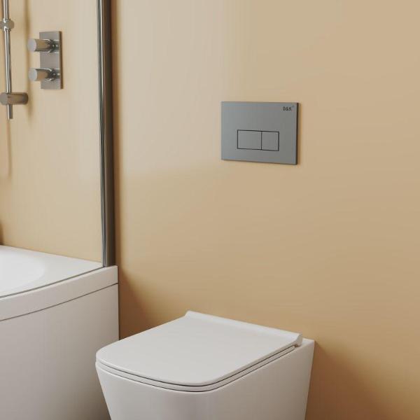 Система инсталляций и смыва DQ Кнопка смыва Рейн графит