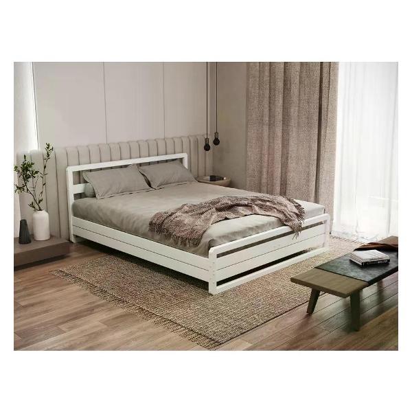 Изголовье кровати VKF Кровать двуспальная 120х200 берёза, белый