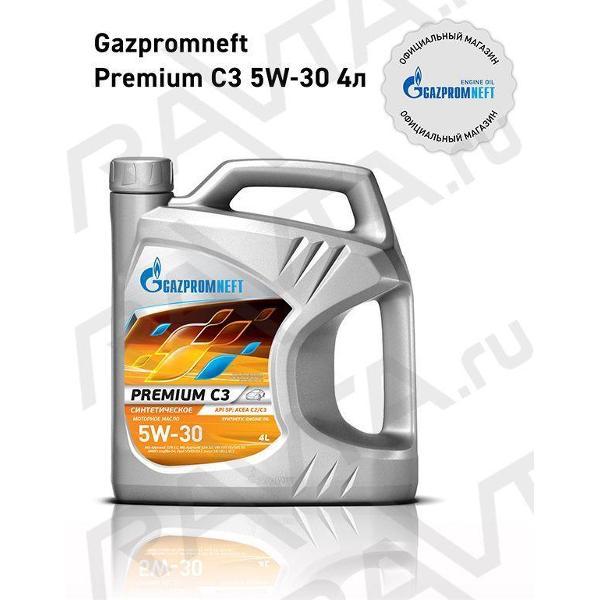 Масло моторное Gazpromneft Premium C3 5W-30, API SN, ACEA C3, синтетическое, 4 л_1