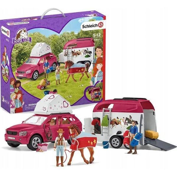 Кукла Schleich Конные приключения на автомобиле с прицепом